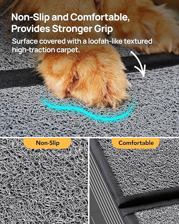 Upgraded Dog Ramp for Car 63" Long & 19.7" Wider Portable Dog Ramps for Large Dogs with Non-Slip Rug Surface for SUV Car & Truck, Up to 250LBS