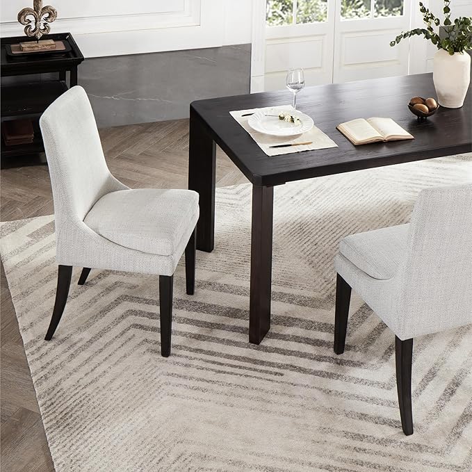 Upholstered Dining Chairs Modern Sidechair Performance Fabric High Back Armlesschair for Diningroom Kitchen,Linen,Set of 4(2 Box)