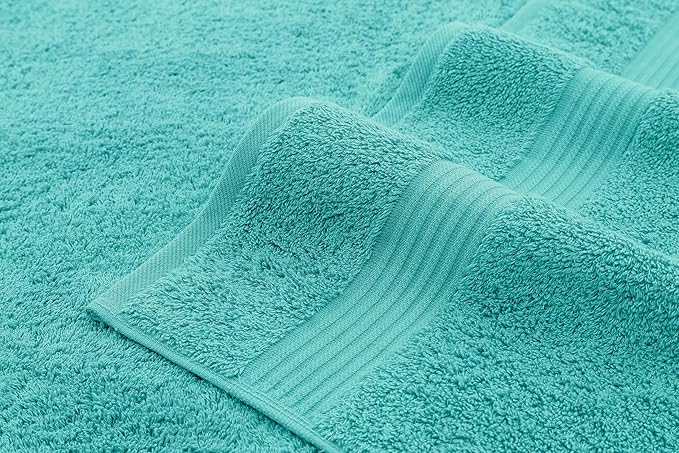 American Veteran Towel, Hand Towels for Bathroom Set of 4, 100% Cotton Turkish Hand Towel Sets, Soft Hand Face Towels, Turquoise Blue Hand Towels