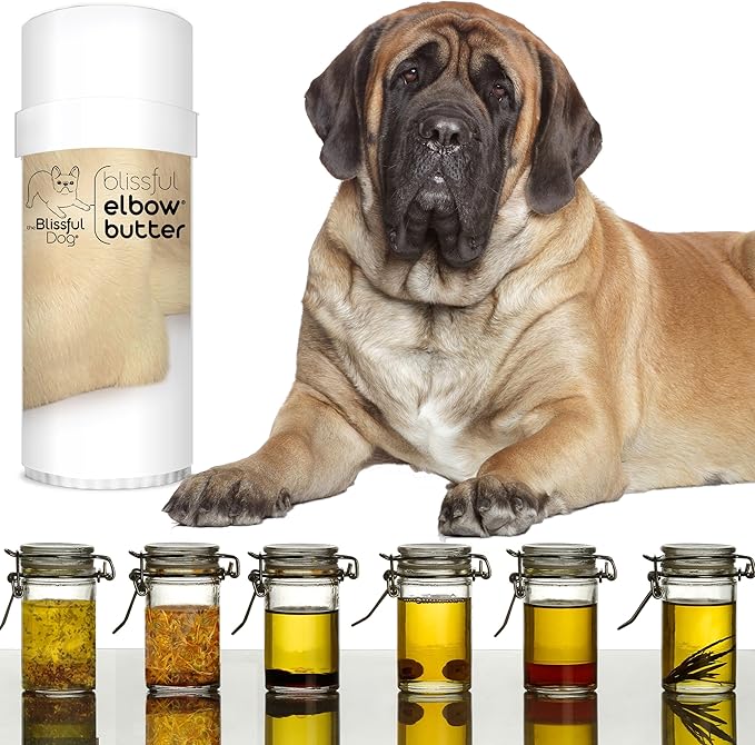 The Blissful Dog Elbow Butter for Dry, Cracked Calluses, Lick-Safe Dog Balm, Soothing Elbow Balm with Moisturizing Shea Butter, Almond, Olive, and Essential Oils, Pet Supplies, 2.25 oz. Stick