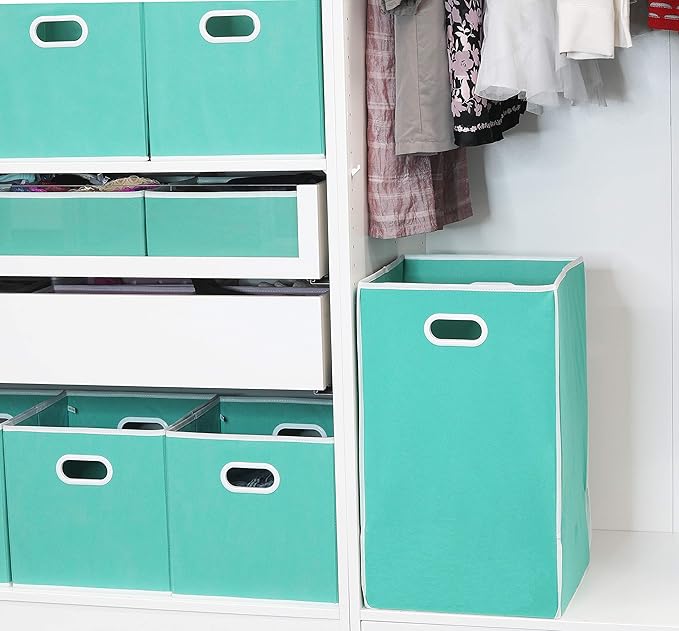 Simple Houseware Foldable Closet Laundry Hamper Basket, Turquoise