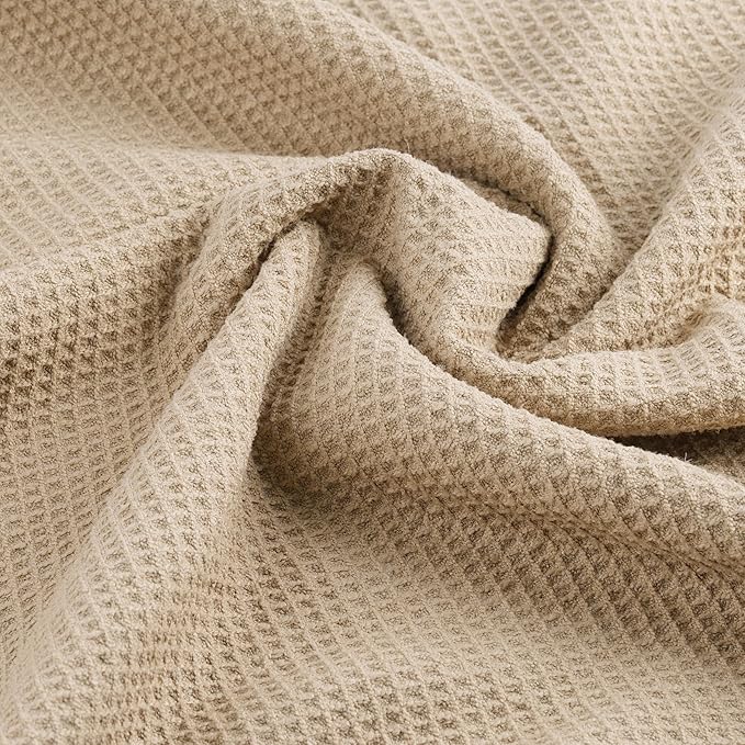 POLYTE 380 GSM Microfiber Oversize Quick Dry Lint Free Waffle Bath Towel for Body, 60 x 30 in, Set of 2