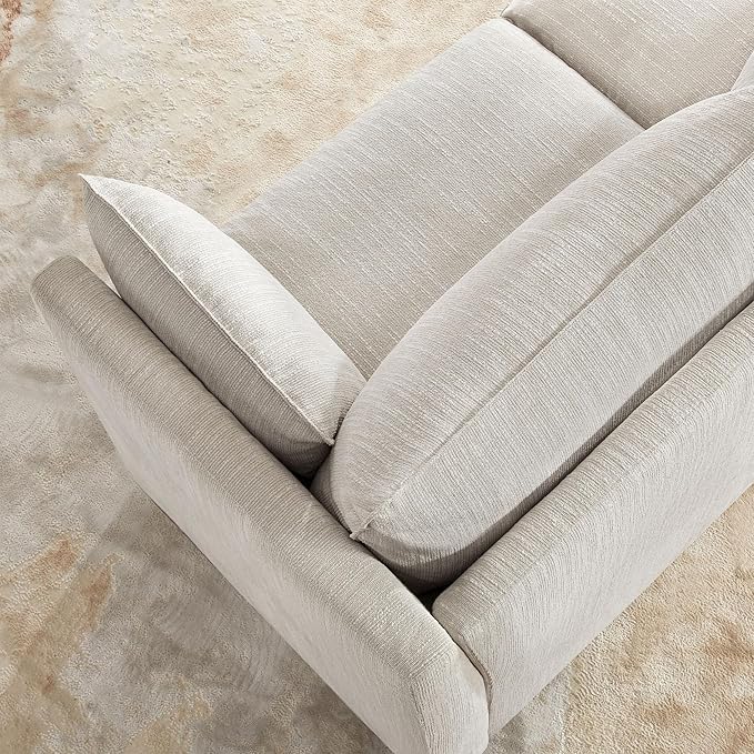 CHITA Luxury Oversized Sectional Modular Sofa, Premium Down Filled Cloud Couch, FSC Certified Comfty Deep Seat Sectional for Living Room, 3 Seat, 114‘’ Width, Snow