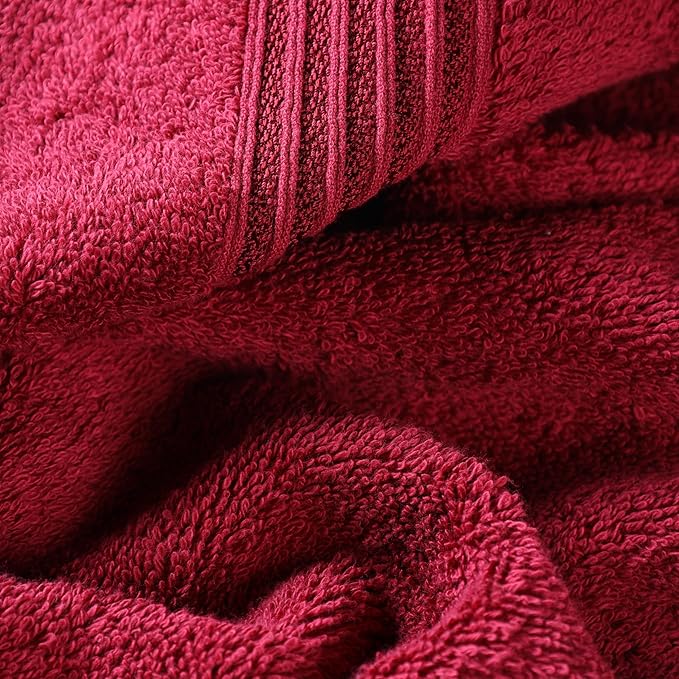Superior Egyptian Cotton 2-Piece Bath Sheet Towel Set, Oversized Body Towels For Adults And Kids, Large Towel For Bath, Shower, Guest Bathroom, Spa, Gym, Resort, Essentials, Airbnb, Burgundy