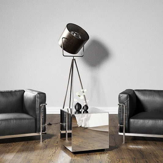 SONOROUS Premium Tempered Glass Side Table - Luxury Nightstand & Bedside Table for Bedroom or Living Room - High Gloss End Table in Mirror Finish - Sleek Cube Design with Fingerprint Resistant Glass