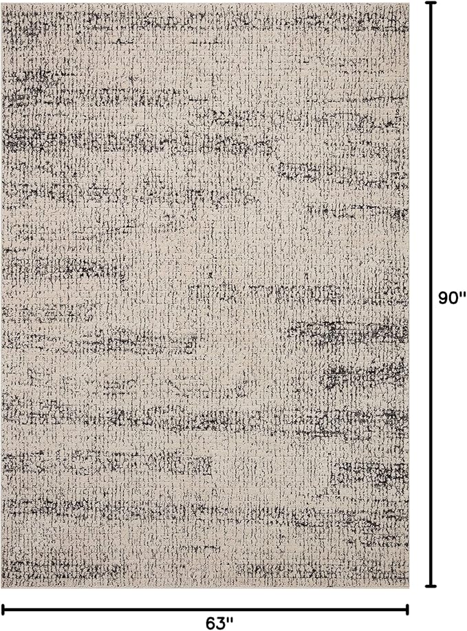 Loloi Darby Collection DAR-02 Oatmeal/Charcoal 5'-3" x 7'-6" Area Rug