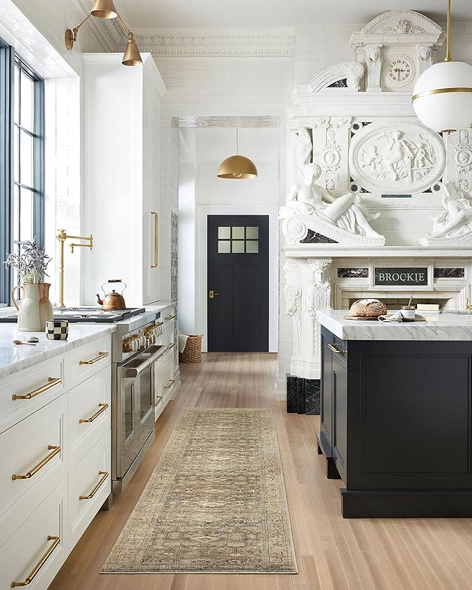 Loloi Margot Collection MAT-04 Antique/Sage 2'-6" x 9'-6" Runner Rug feat. CloudPile, No-Shed Easy Clean Large Patterned Area Rug for Living Room, Bedroom, Dining Area