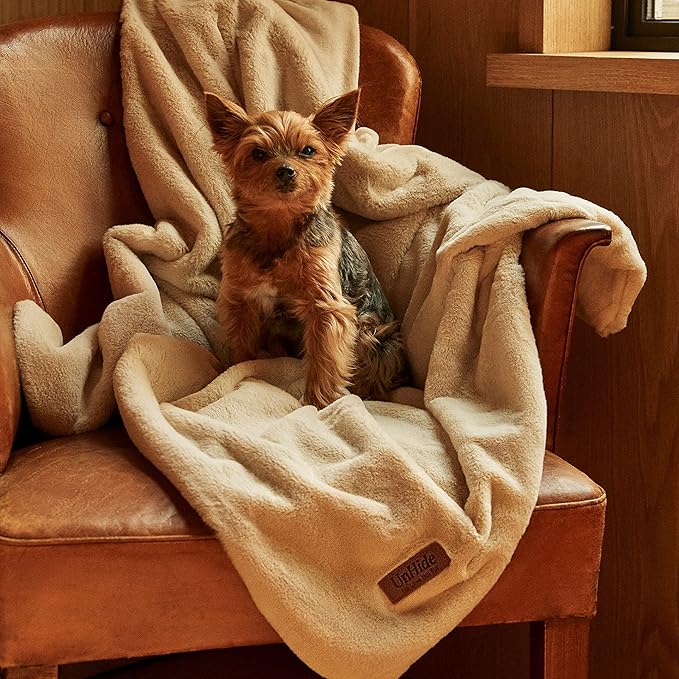 UnHide Lil’ Pet Marsh - Faux Fur Pet Blanket - Extra Soft, Lightweight, Durable Pet Blanket - Machine Washable - for Bed Cover, Couch Protection, and Crate Comfort - Rosy Baby, 34” x 44”