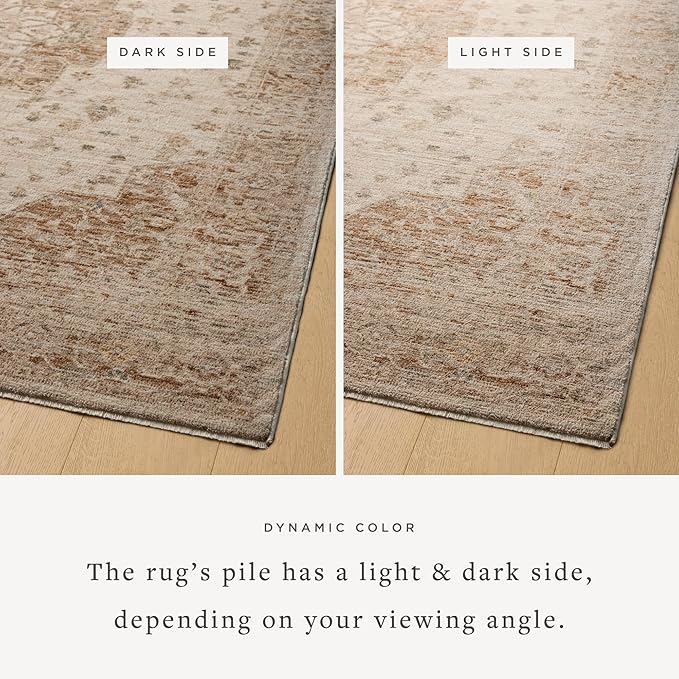 Loloi Magnolia Home by Joanna Gaines Junie Collection JUE-04 Natural/Clay 11'-6" x 15'-7", .38" Pile Height, Area Rug