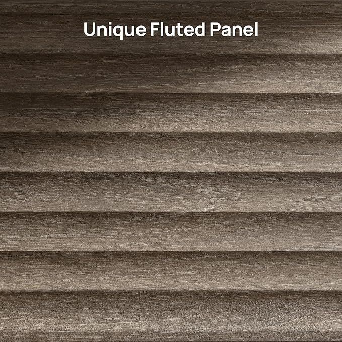 SICOTAS Sideboard Buffet Liquor Cabinet with Storage, Modern Fluted Credenza Coffee Bar Storage Cabinet with Larger Drawers, Mid Century Media Console Table for Living Room Kitchen Hallway (3 Pieces)