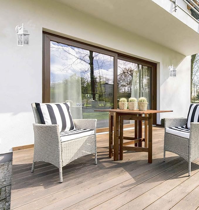 LIT-PaTH Outdoor LED Wall Lantern, White Large Exterior Wall Light Fixture, 5000K Daylight White, 11W 1000 Lumen, Anti-Rust Aluminum Porch Lighting for Outside, Patio, Garage, 1 Pack