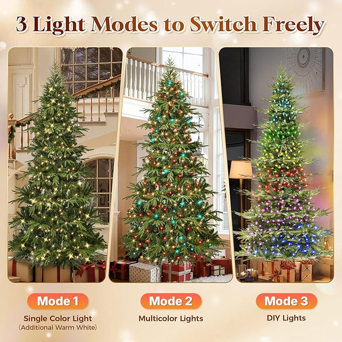 HOLLO STAR 6 ft Prelit Pencil Christmas Tree with 300 LED Lights, App Control, Aspen Artificial Christmas Tree, Multi-Color RGBW Lights, 969 PE & PVC Branch Tips, Skinny Xmas Tree, for Home, Party