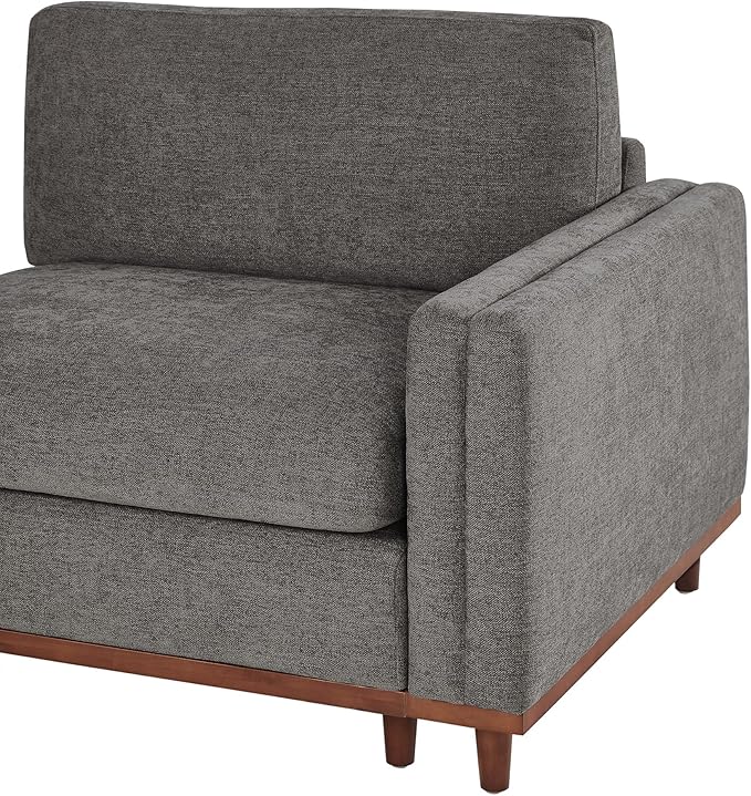 CHITA Super Large Luxury L Shape Convertible Sectional Modular Sofa, Down Filled Modern Sofa with Ottoman, Deep Seat Cloud Couch, 118 inch Width, 4 Seat Couch with Solid Wood Leg, Grey