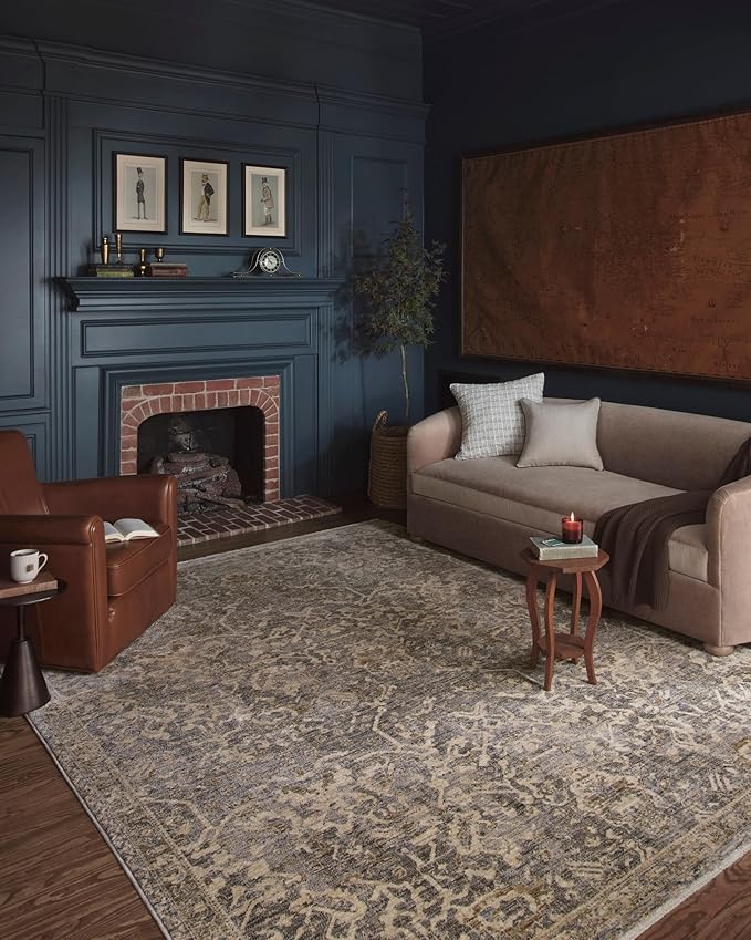 Loloi Magnolia Home by Joanna Gaines Junie Collection JUE-01 Blue/Natural 2'-0" x 3'-0", .38" Pile Height, Accent Rug