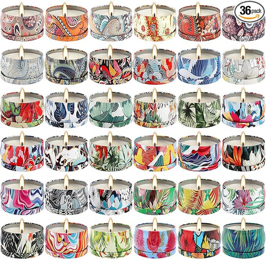 36 Pack Scented Candles Set for Home, Relaxing Stress Relief, Aromatherapy - Natural Soy Wax and Fragrance - Gifts for Women, Mom, Best Friend, Wife, Birthday