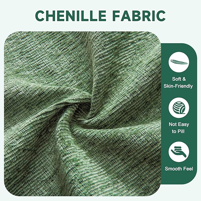 107” Chenille Modular Sectional Sofa, Boneless Couch Modern Sponge Sofa for Living Room, High Density Sponges Cloud Couch Sectional, L-Shape Couches for Living Room, Green