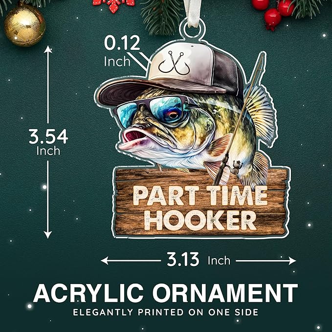 Fishing Ornaments for Christmas Tree - Unique Fisherman Gifts for Men, Cool, Funny and Unique Fishing Gift for Men and Boys, Fisherman Gift