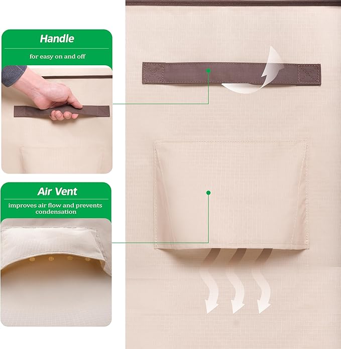 F&J Outdoors Heavy Duty Rip-stop Fabric Extra Large Anti-UV Waterproof Patio Furniture Covers, 140"x86"x30.5"