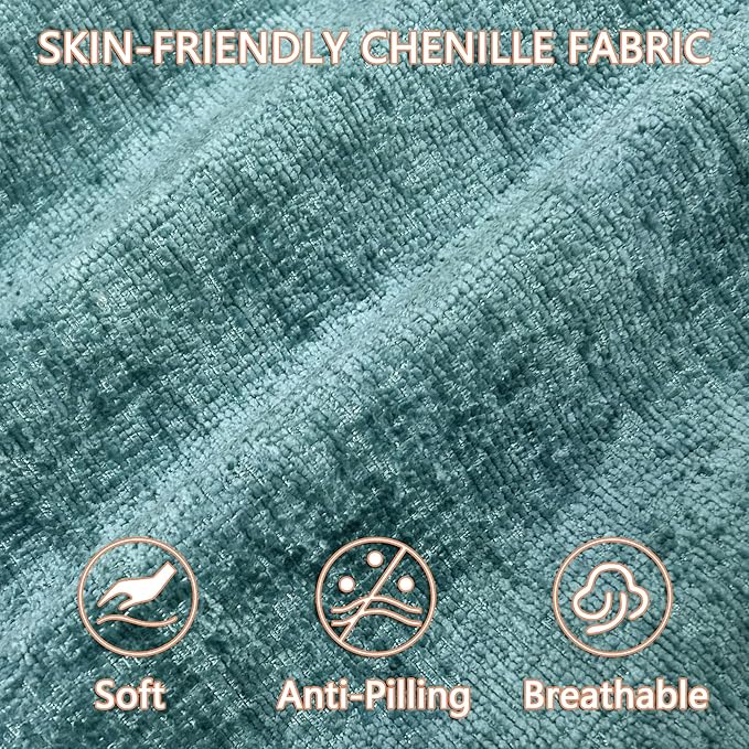 EASE MOOSE Boneless Couch for Living Room, Sectional Cloud Sofa, Modular Cloud Couch Loveseat, 2-Seater Deep Seat Sofas with Pillow for Bedroom, Apartment, No Assembly Required, Chenille (Blue)