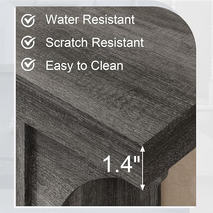 55 Inches Console Table,2 Tier Farmhouse Entryway Table,Narrow Wood Accent Tables with Storage Shelves for Living Room,Entrance,Hallway,Foyer (Gray)