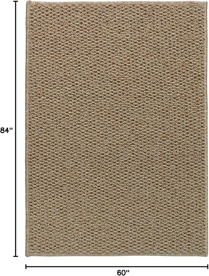 5'x7' Washable Area Rug for Living Room Natural Berber Rug Bedroom Non-Slip Rugs No Shed Faux Jute-Look Area Rugs Non-Skid Washable Area Rug (Camel, 5X7)