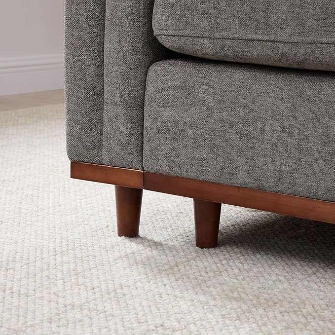 CHITA Super Large Luxury L Shape Convertible Sectional Modular Sofa, Down Filled Modern Sofa, Deep Seat Cloud Couch, 118 inch Width, 5 Seat Couch with Chaise, 2 Ottomans, Solid Wood Leg, Grey