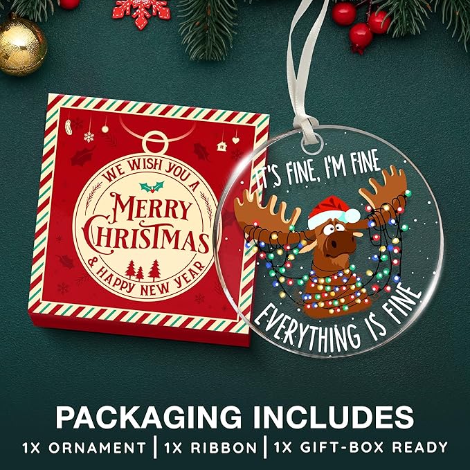 Moose Ornaments for Christmas Tree - Stylish Moose Ornaments for Christmas Decoration, Ideal Gifts for Moose Lovers, Perfect Ornament for Holiday Season, Ideal Ornament Gift for Friends and Family