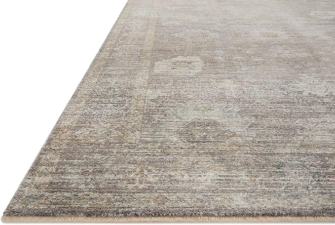 Loloi Magnolia Home by Joanna Gaines Millie Collection MIE-05 Stone/Natural 5'-3" x 7'-6", .25" Pile Height, Area Rug