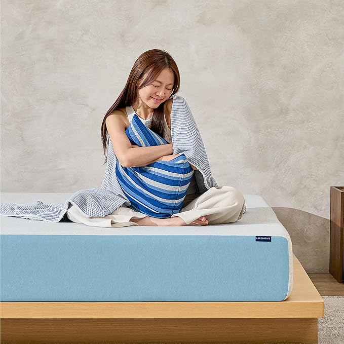 LIFEMENT Basic Full Cooling Gel Infused Memory Foam Mattress in a Box | Medium Firm Bed, Fiberglass Free, Certified Pressure Relief Foam, Cooling Comfort Sleep, 10 Inch