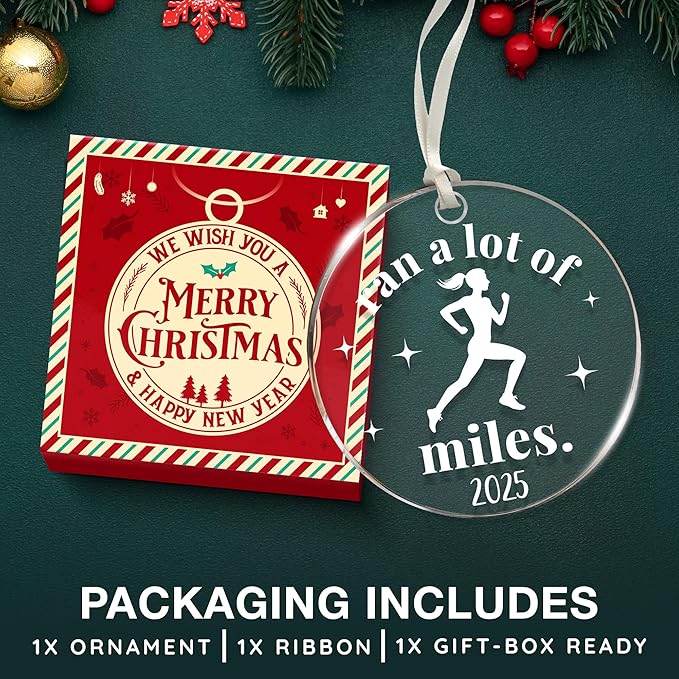 Gifts for Runners - Elegant Sports Christmas Ornaments, Perfect Runner Gifts for Track and Field Enthusiasts, Unique Marathon Runner Gift, Decorative Running Ornaments for Christmas Tree