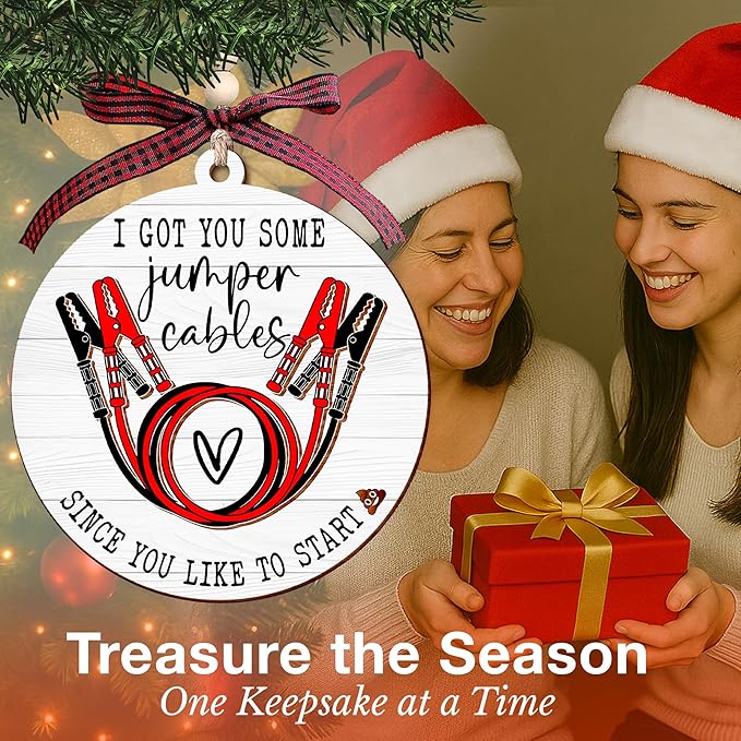 Funny Ornaments for Adults, Great Christmas Ornaments & Jumper Cables Ornament - Unique Gag Gifts for Christmas Tree - Novelty Items and Adult-Themed Funny Gifts for Christmas