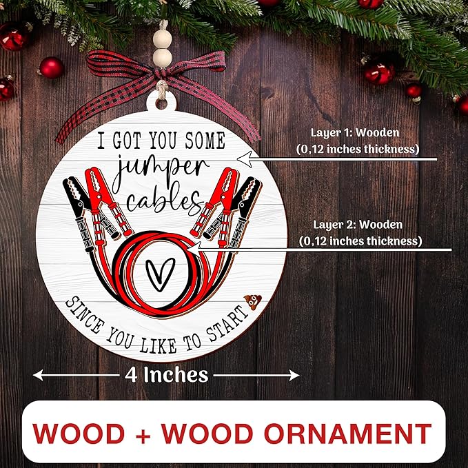 Funny Ornaments for Adults, Great Christmas Ornaments & Jumper Cables Ornament - Unique Gag Gifts for Christmas Tree - Novelty Items and Adult-Themed Funny Gifts for Christmas