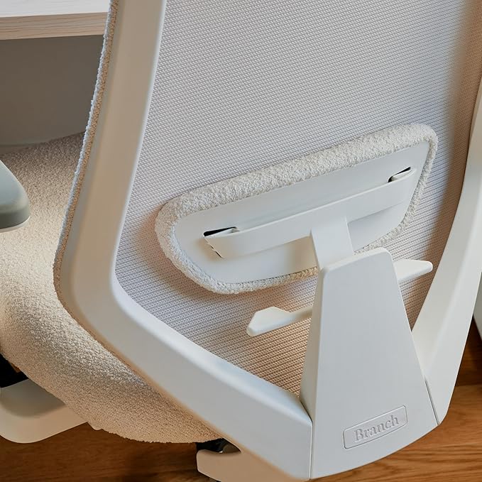 Branch Ergonomic Chair Pro - Mesh Office Chair with 14 Points of Adjustment - Height, Depth & Tilt Adjustable - 5D Armrests - Forward Tilt, Smooth Recline, and Lumbar Support - Ivory Boucle