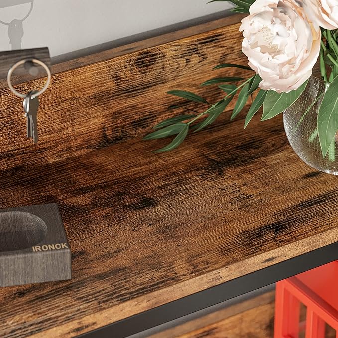 IRONCK Corner Bookshelf 5 Tiers, Industrial Corner Bookcase with Baffles Etagere, L Shaped Bookshelves with Metal Frame, Corner Shelf Storage Rack for Living Room Home Office