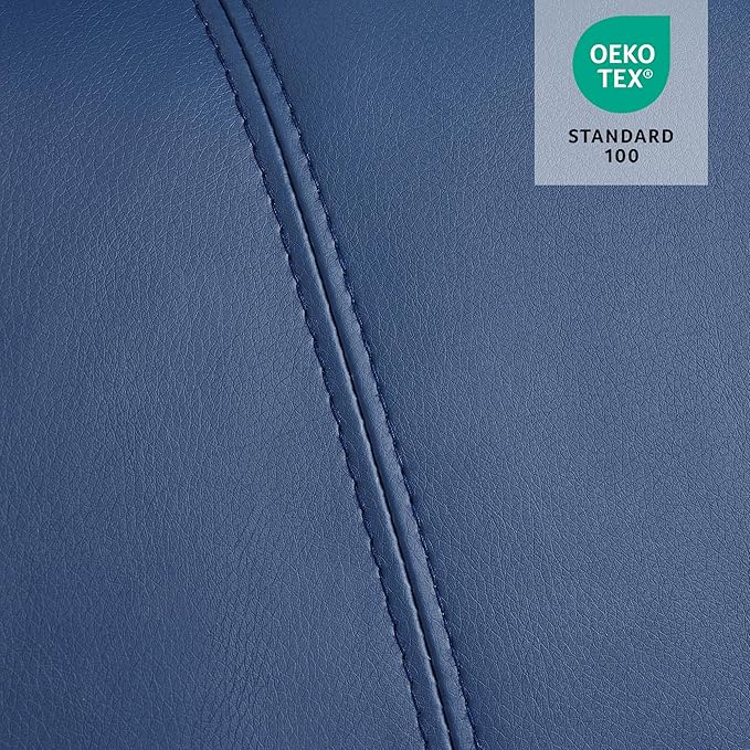 MCombo Electric Power Lift Recliner Chair Sofa with Massage and Heat for Elderly, 3 Positions, 2 Side Pockets, and Cup Holders, USB Ports, Faux Leather 7040 (Blue, Medium)