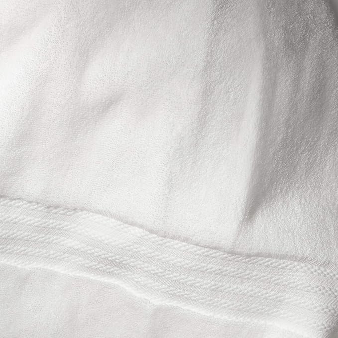 Fabdreams 100% Organic Cotton Bath Towel Set of 6 700 GSM Hotel Premium Plush Absorbent Soft Durable Skin-Friendly Spa Quality Bathroom Comfort with 2 Bath 2 Hand Towels and 2 Wash Cloths White