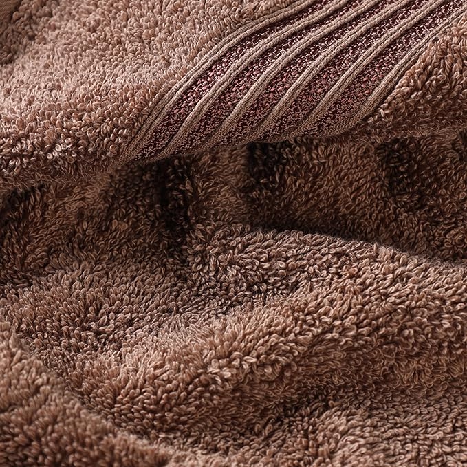 Superior Heritage Egyptian Cotton 3 Piece Towel Set, Assorted Absorbent Towels for Bathroom, Guest Bath, Luxury Home Decor Essentials, Includes 1 Bath, 1 Hand, 1 Face Towel/Washcloth, Mocha