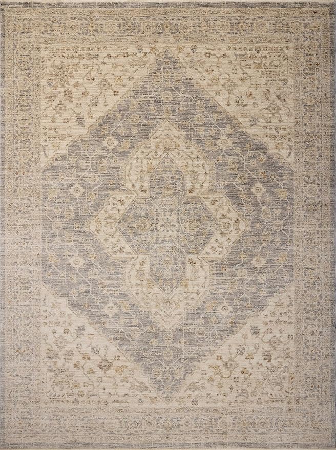 Loloi Magnolia Home by Joanna Gaines Junie Collection JUE-05 Denim/Natural 2'-0" x 3'-0", .38" Pile Height, Accent Rug
