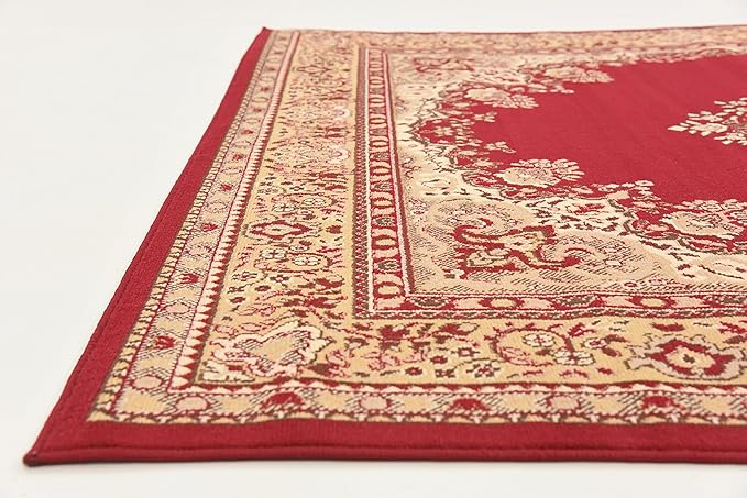 Unique Loom Reza Collection Traditional Persian Style Area Rug, 6 x 9 ft, Burgundy/Ivory