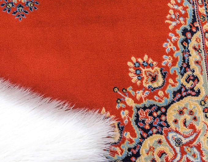 Unique Loom Reza Collection Traditional Persian Style Area Rug, 8 x 10 ft, Terracotta/Ivory