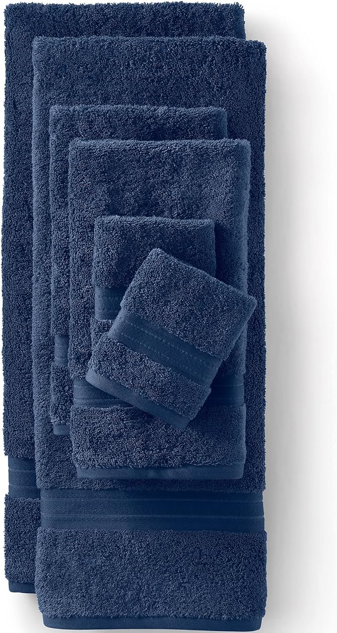 Lands' End Supima Towel Deep Sea Navy Bath- Hand Towel