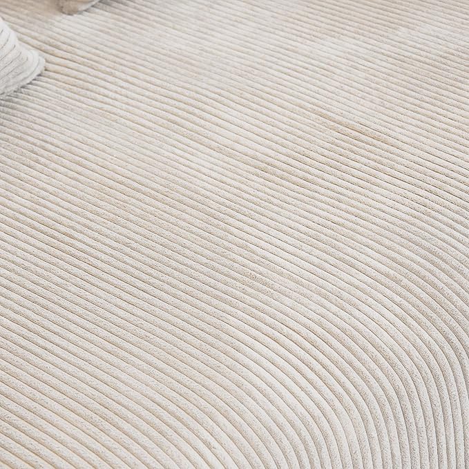 Sectional Couches for Living Room,102inch Cloud Couch Modular Sectional Sofa,Modern Corduroy Couch Love Seat,Cushion Covers Removable& Washable (Beige)