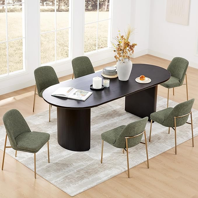 CHITA Modern Dining Chairs Set of 3, FSC Certified Metal Dining Chair for Dining Room, Moss Green