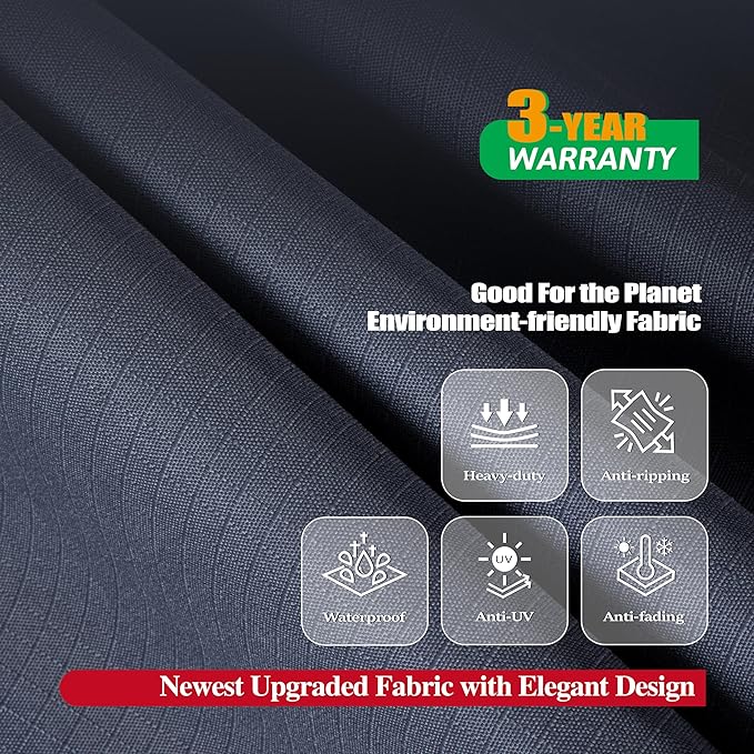 F&J Outdoors Patio Chair Covers Waterproof UV Resistant Heavy Duty Outdoor Dining Chair Adirondack Chair Cover, Grey, 28" W x 30" D x 36" H