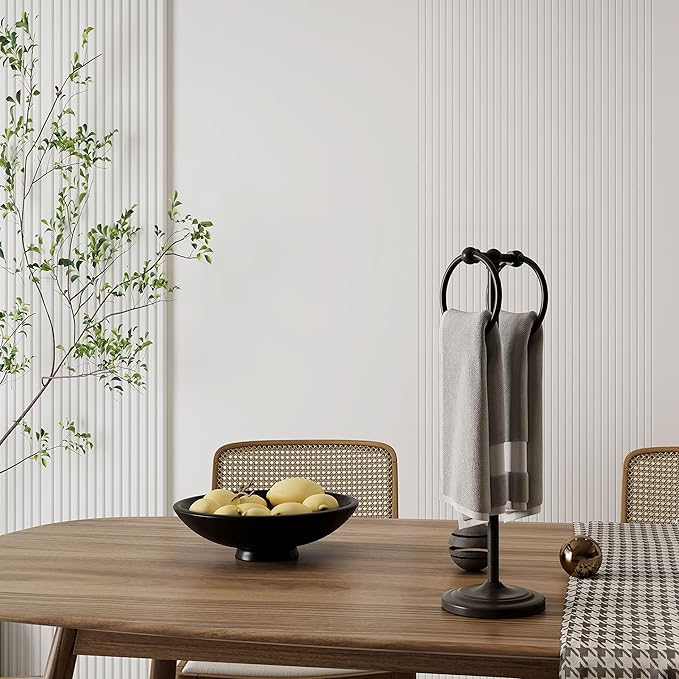 BGL Hand Towel Holder Stand for Bathroom, Hand Towel Stand for Bathroom Counter, Free Standing Towel Racks for Bathroom with Weighted Wood Base,19" High-Oil Rubbed Bronze