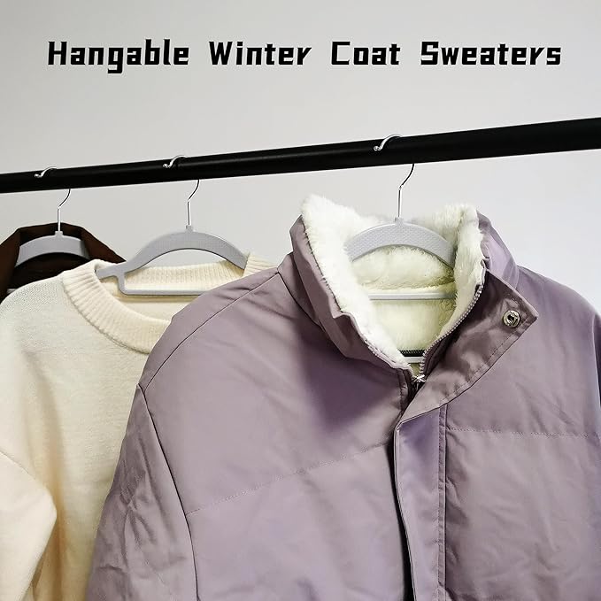 30 Pack Plastic Clothes Hangers Non Slip - 16.5 Inch Slim Space Saving Hangers for Closet, Heavy Duty Non-Slip Garment Hangers with 360° Swivel Hooks