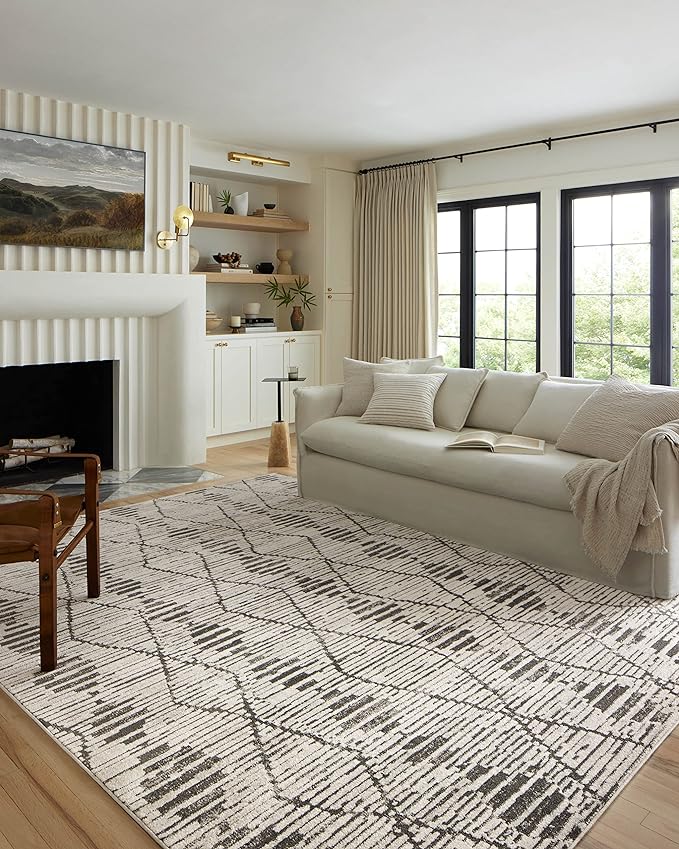 Loloi Kamala Collection KAM-02 Charcoal/Dove 2'-7" x 10'-0" Runner Rug