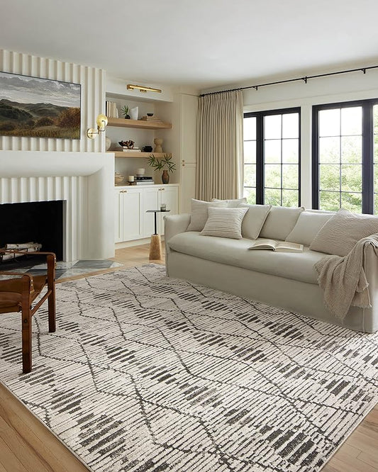 Loloi Kamala Collection KAM-02 Charcoal/Dove 2'-7" x 10'-0" Runner Rug