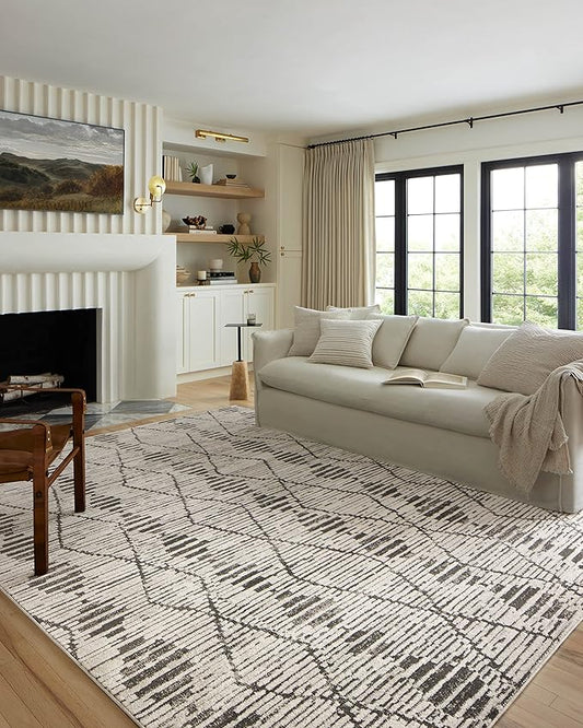 Loloi Kamala Collection KAM-02 Charcoal/Dove 11'-2" x 15'-7" Area Rug