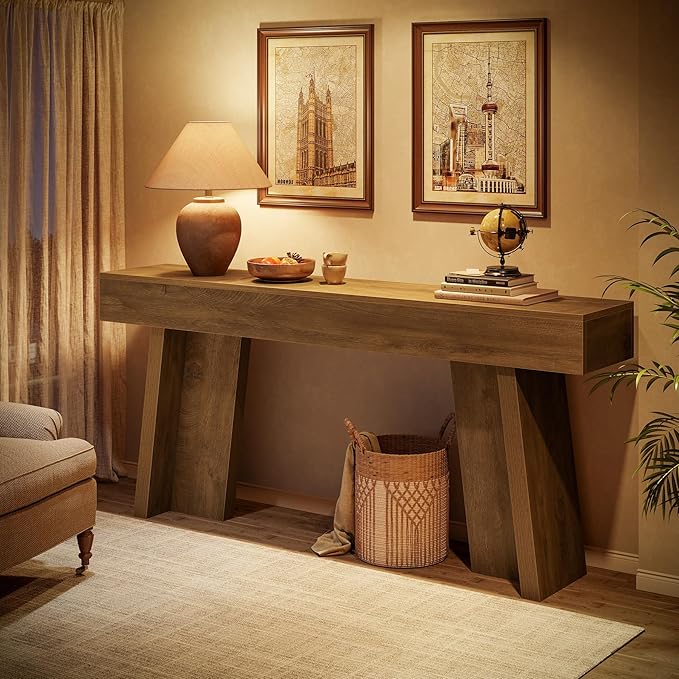 Tribesigns 70.9-Inch Long Console Table, Farmhouse Narrow Entryway Table Behind The Couch for Living Room, Hallway, Entrance, Foyer (Natural)